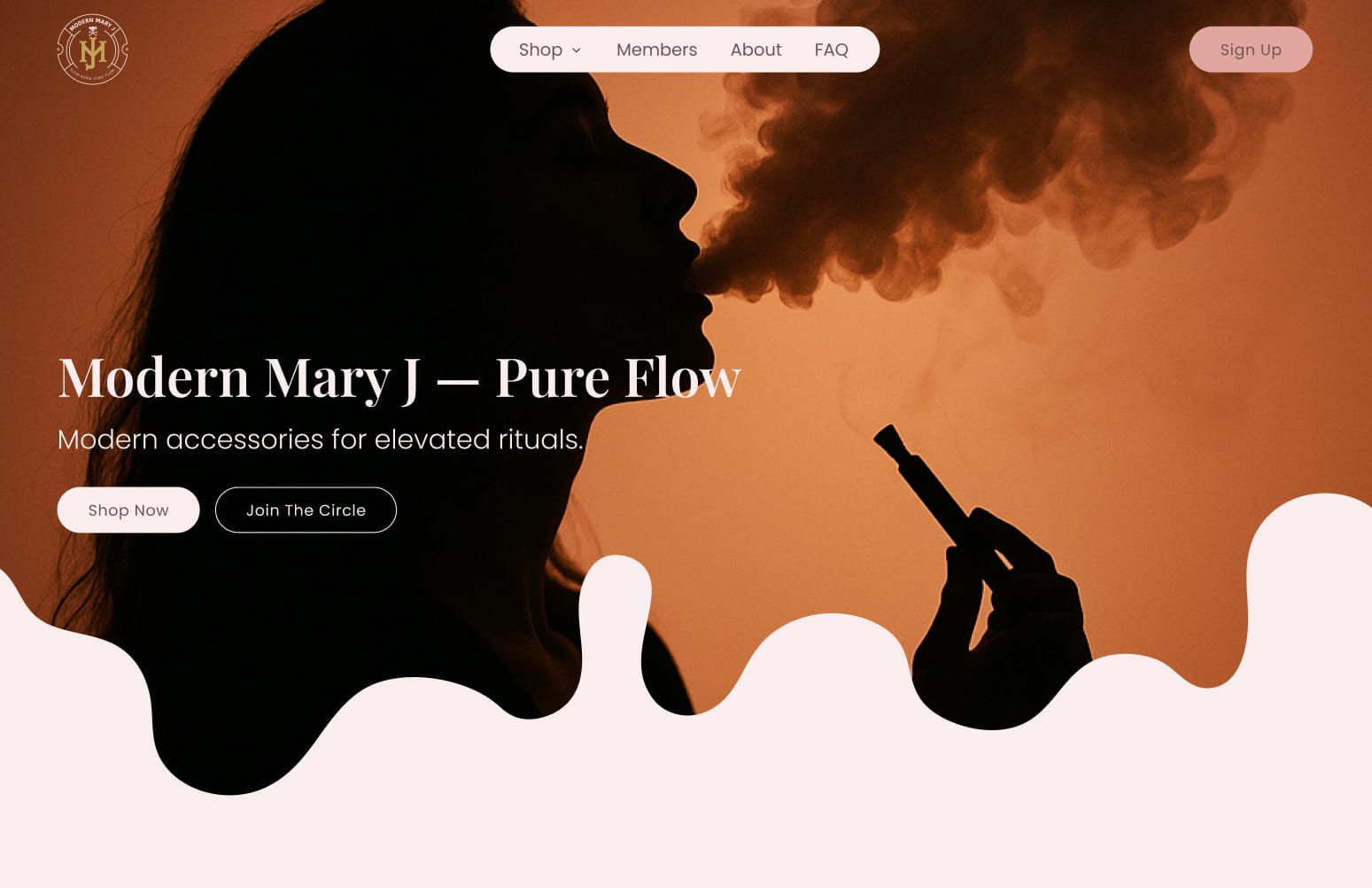 Modern Mary J e-commerce site hero